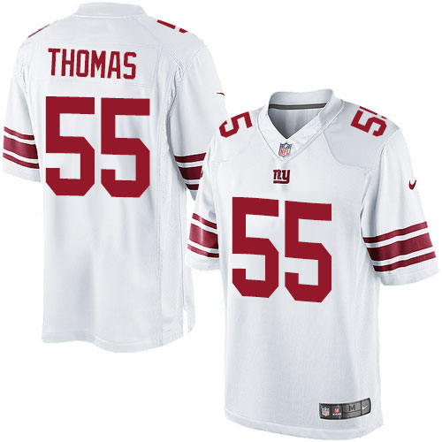 Men's Limited J.T. Thomas Nike Jersey White Road - #55 NFL New York Giants